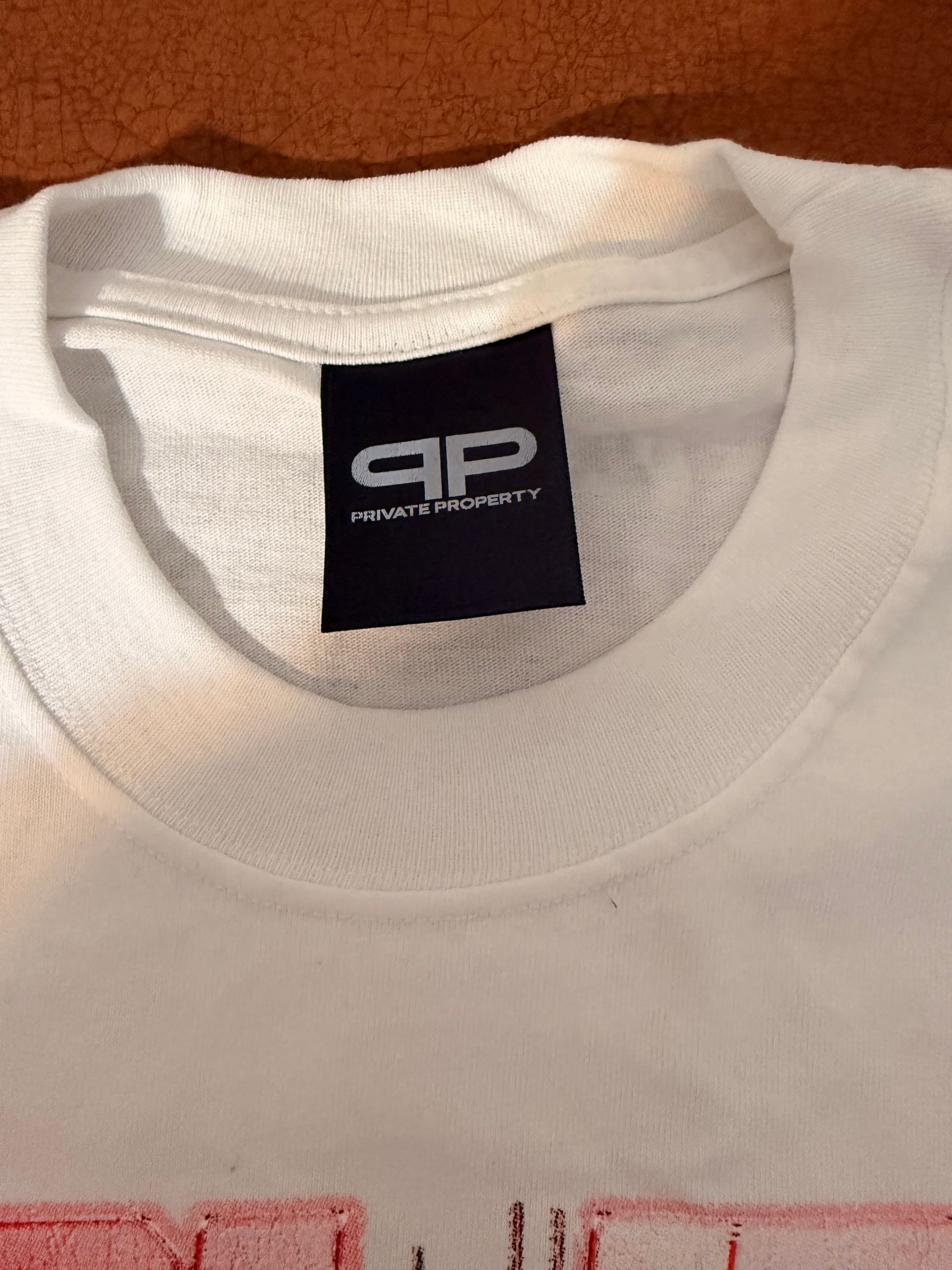 Private Property Men’s XL White Graphic Skull Crew Neck Short Sleeve T-Shirt