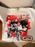 Private Property Men’s XL White Graphic Skull Crew Neck Short Sleeve T-Shirt