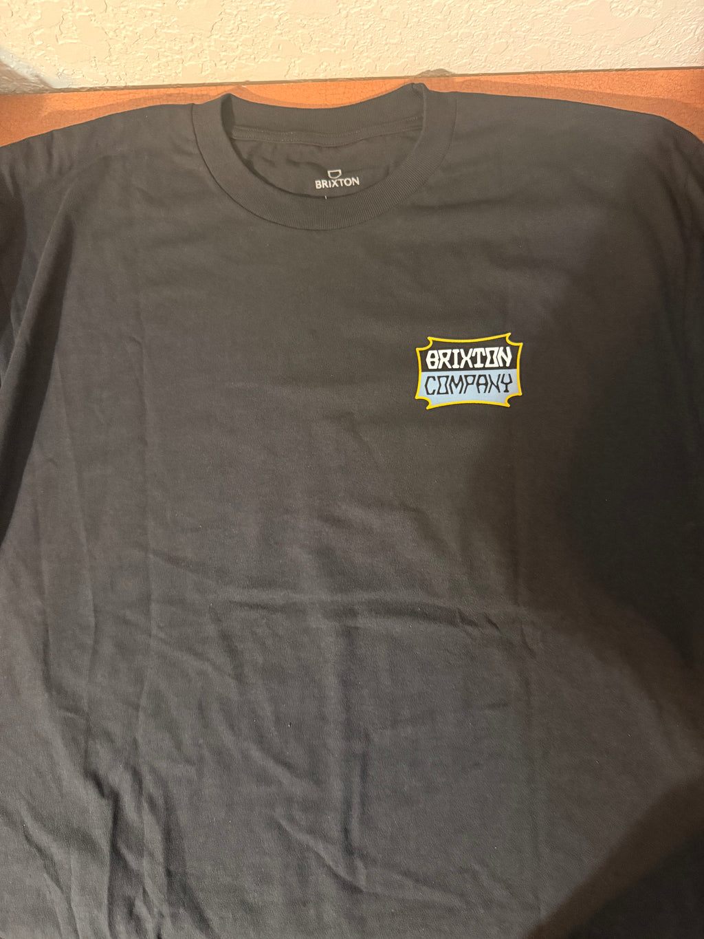 Brixton Men’s XL Black Cotton Graphic Logo Crew Neck Short Sleeve T-Shirt