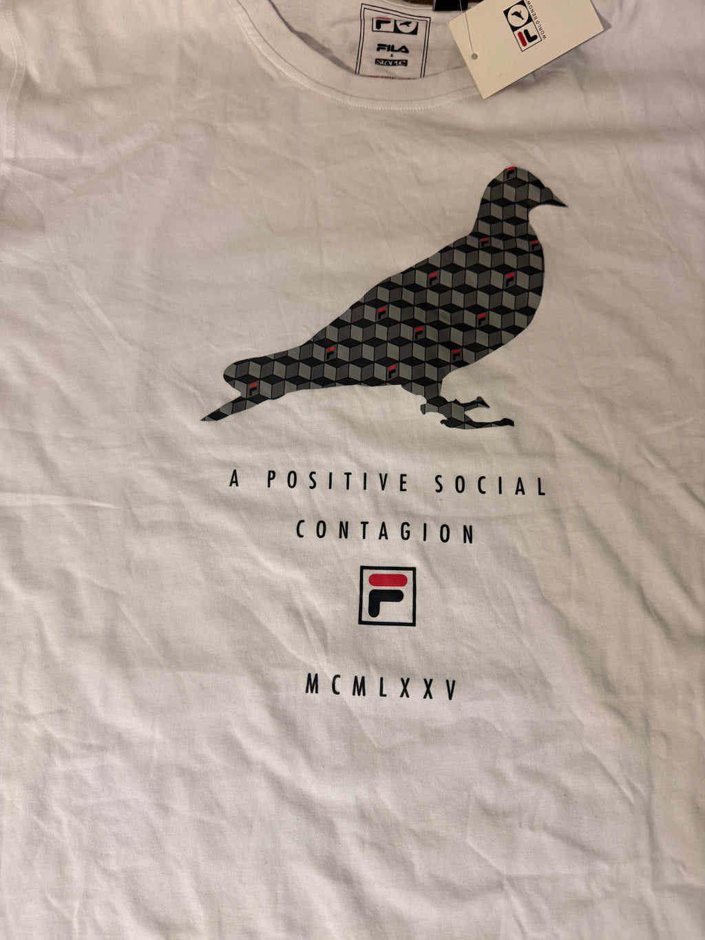 FILA Men’s XL Cotton White Graphic Logo T-Shirt