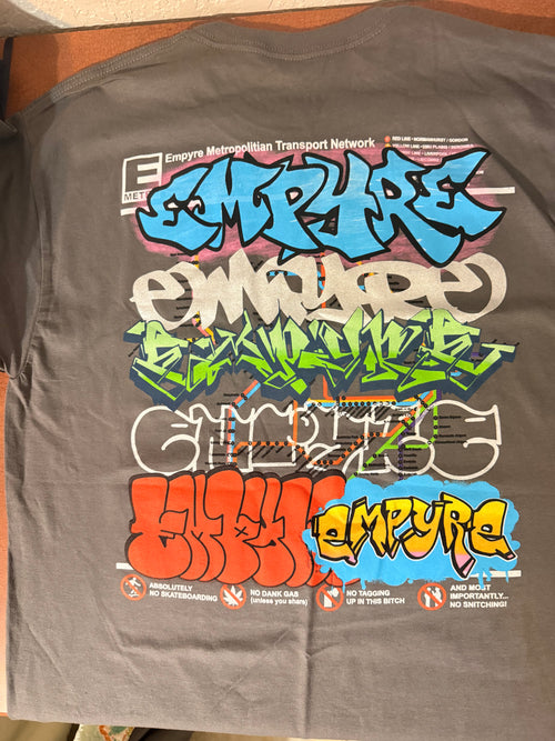 Empyre Men’s L Gray Cotton Graphic Logo Crew Neck Short Sleeve T-Shirt