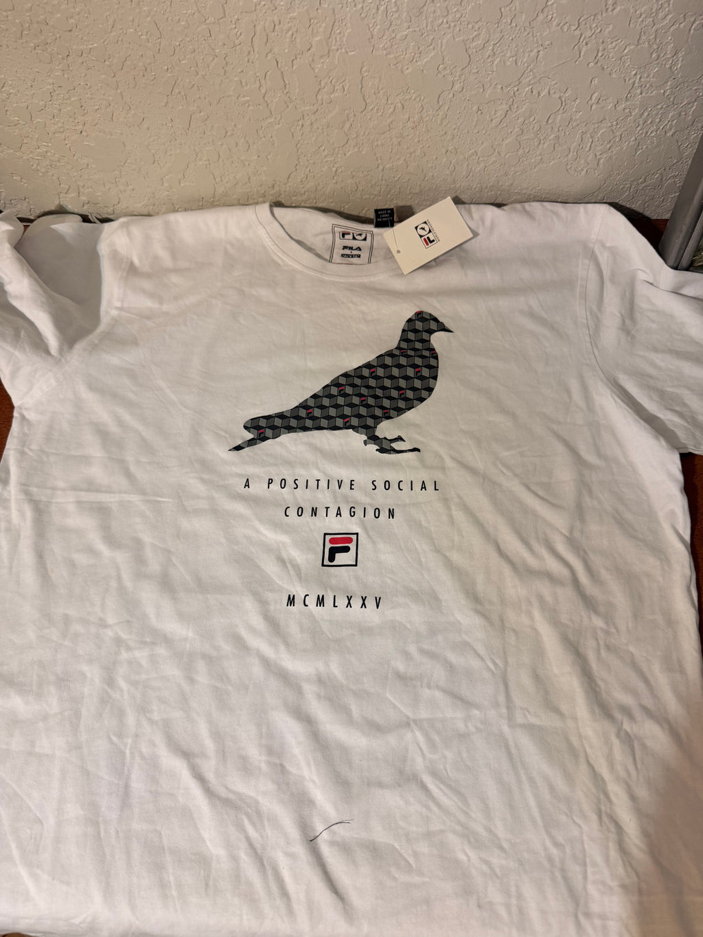 FILA Men’s XL Cotton White Graphic Logo T-Shirt