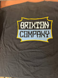Brixton Men’s XL Black Cotton Graphic Logo Crew Neck Short Sleeve T-Shirt