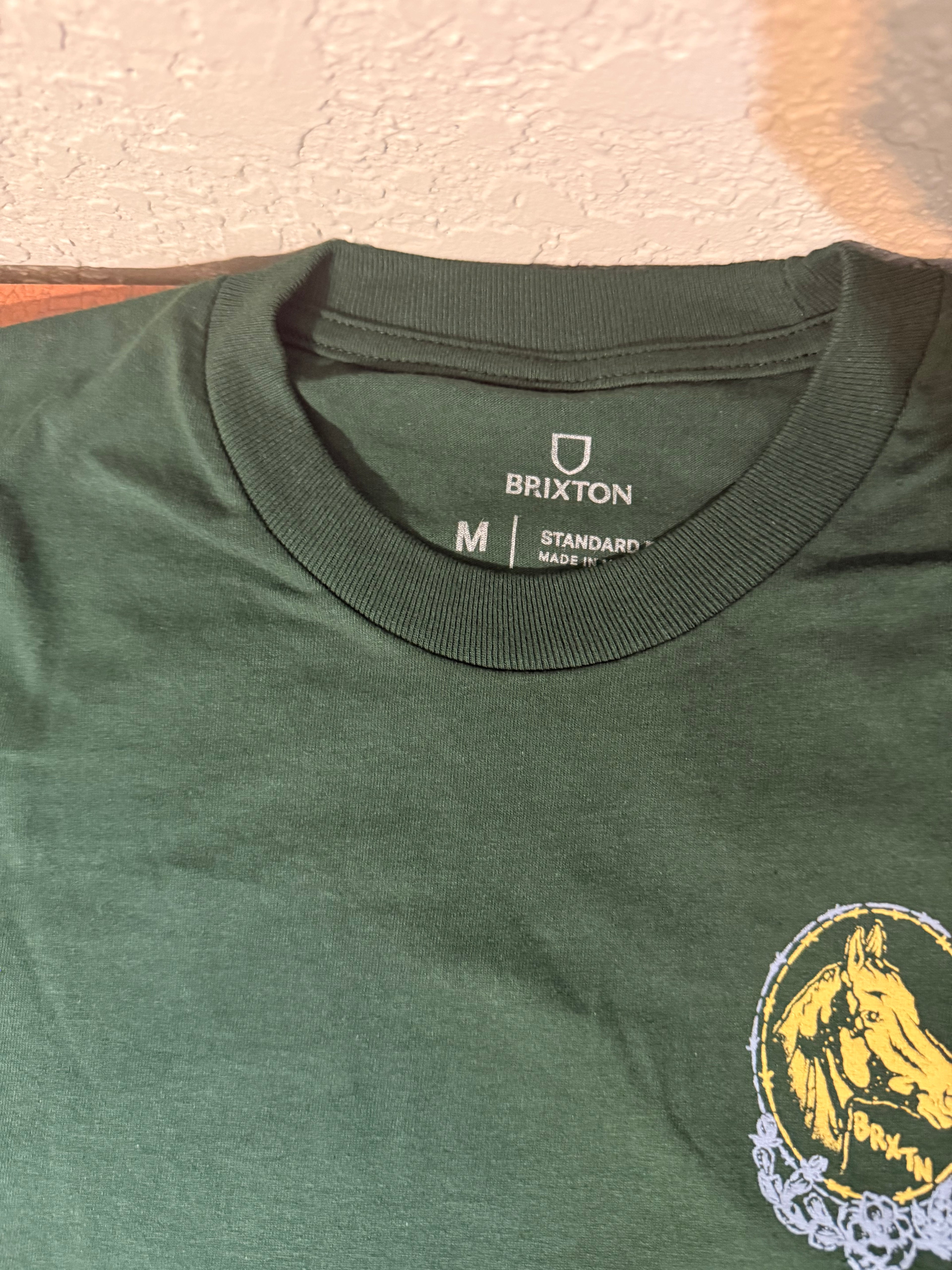 Brixton Men’s M Green Standard Fit Graphic Print Logo Crew Neck T-Shirt